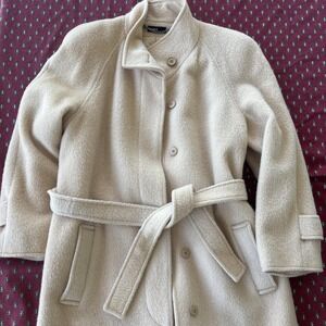 VTG Benard Harve Benard Long Wool Trench Coat Women SZ 12 Hidden Buttons Classic